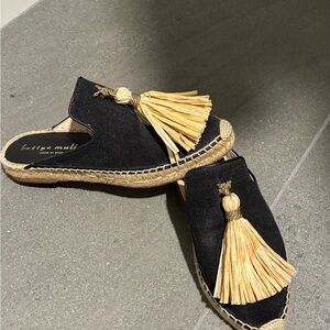 Black Espadrille Mules with Tassel